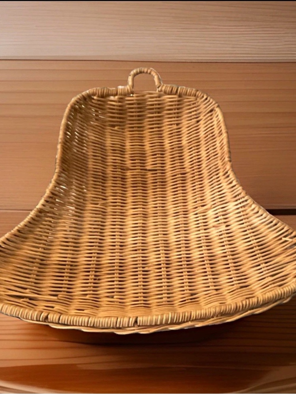 Vintage Wicker Bell Basket Christmas Front Door Hanger Cottagecore Holiday